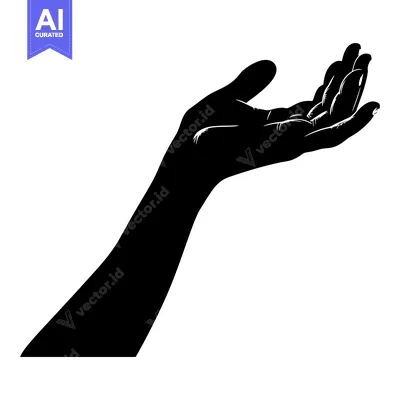 Aset premium populer: Silhouette of an outstretched female hand with fingers spread apart