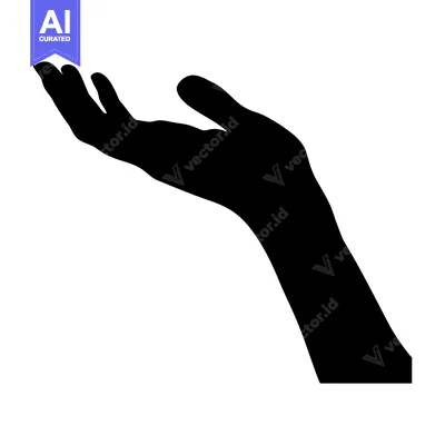 Aset premium populer: Silhouette of an outstretched hand with palm facing upward