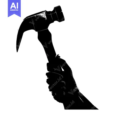 Popular premium asset: Silhouette of a Hand Holding a Hammer