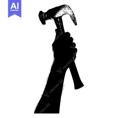 Popular premium asset: A Silhouette of a Hand Holding a Hammer