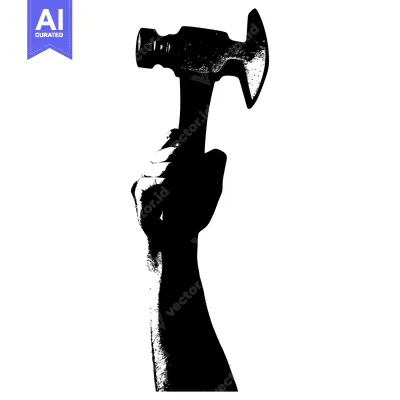 Aset premium populer: A Silhouette of a Hand Holding a Hammer