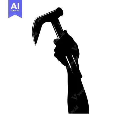Premium design asset: Silhouette of a Hand Holding an Axe