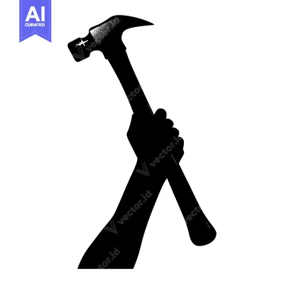 Aset premium populer: Silhouette of a Hand Holding a Hammer