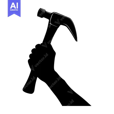 Premium design asset: Silhouette of a Hand Holding a Hammer