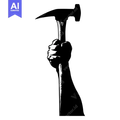 A Silhouette of a Hand Holding a Hammer