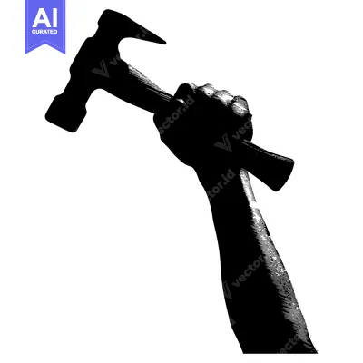 Aset premium populer: Silhouette of a Hand Holding a Hammer