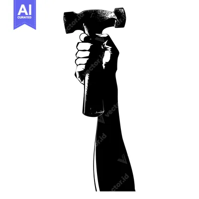 A Silhouette of a Hand Holding a Hammer