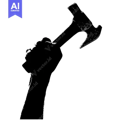 Popular premium asset: A Silhouette of a Hand Holding a Hammer