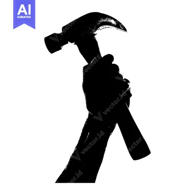 Popular premium asset: Silhouette of a Hand Holding a Hammer