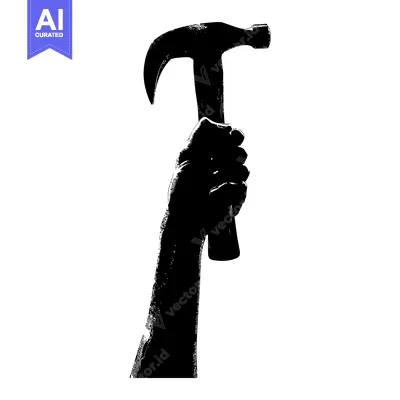 Aset premium populer: Silhouette of a Hand Holding a Hammer