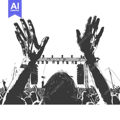 Popular premium asset: Silhouette of a Person with Raised Hands at a Concert