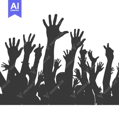 Popular premium asset: Silhouette of a Crowd of People with Raised Hands