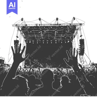 Popular premium asset: Crowd of People Silhouetted in Front of a Stage at a Concert
