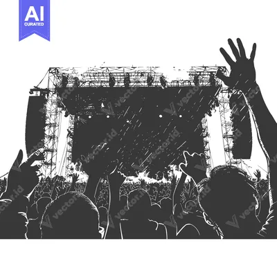 Popular premium asset: Crowd Silhouetted Against Stage at Music Festival