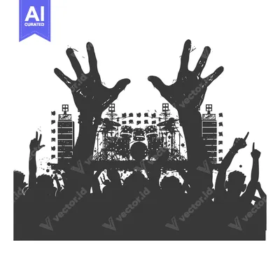 Popular premium asset: Silhouettes of a Crowd at a Rock Concert
