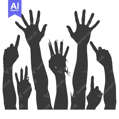 Popular premium asset: Six Silhouette Hands Reaching Upwards