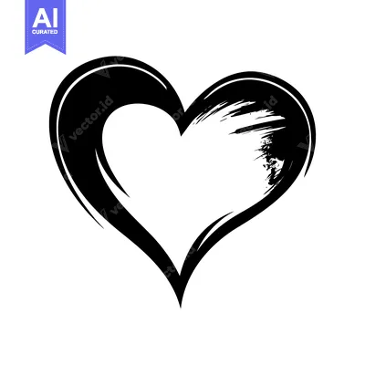 Popular premium asset: Hand-Drawn Black and White Heart Shape