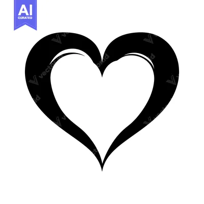 Popular premium asset: Black and White Hand Drawn Heart Shape