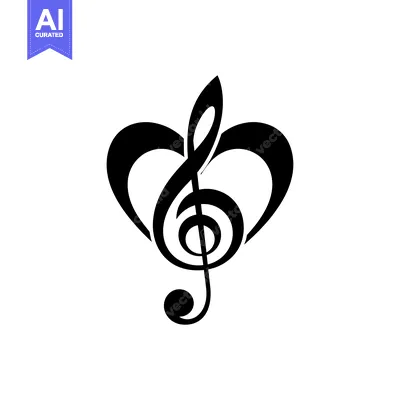 Treble Clef Inside a Heart Shape