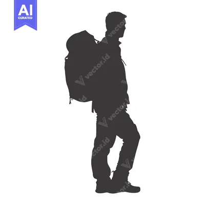 Popular premium asset: Silhouette of a Man with a Backpack