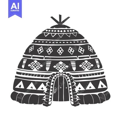 Premium design asset: A Traditional Yurt with Ornamental Patterns