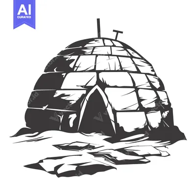 Aset premium populer: An Igloo Built From Ice Blocks With an Entrance