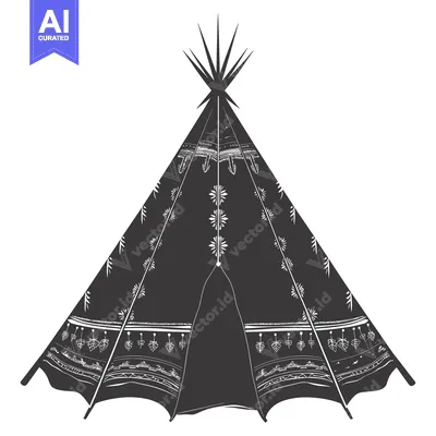 Popular premium asset: Black and White Hand-Drawn Illustration of a Teepee Tent