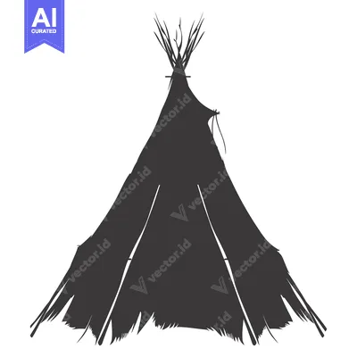 A Black and White Silhouette of a Native American Teepee