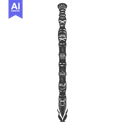 Premium design asset: A Tall, Ornate, Black And White Column