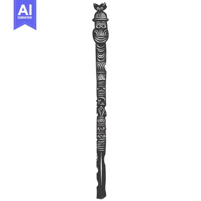 A Carved Totem Pole with a Bird on Top
