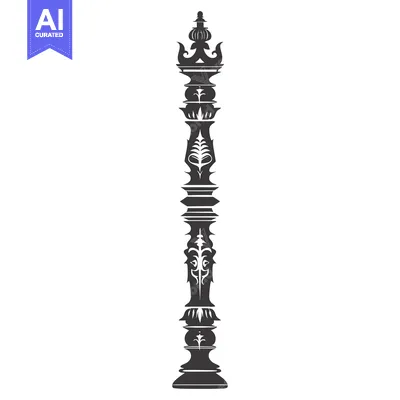 Aset premium populer: Ornate Decorative Column with Floral Motifs
