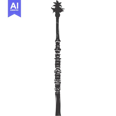 Premium design asset: Silhouette of a Palm Tree with a Tall Trunk