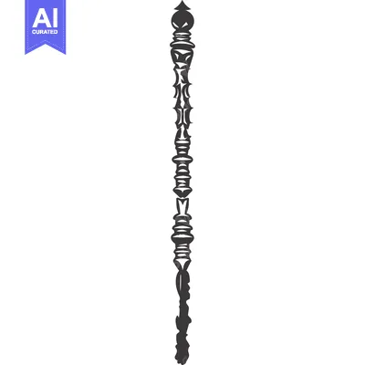 Aset desain premium: Ornate Black and White Decorative Vertical Element