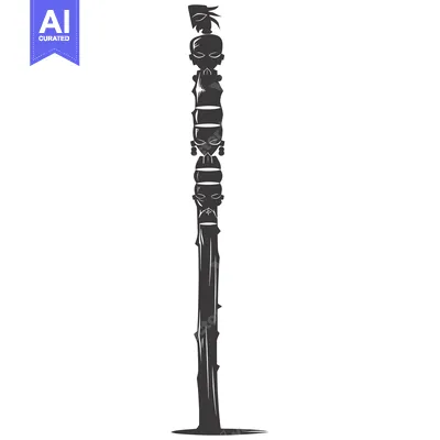 Aset premium populer: Totem Pole with Multiple Carved Faces