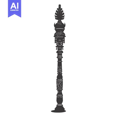 Aset desain premium: Ornate Ornamental Pillar with Elaborate Top