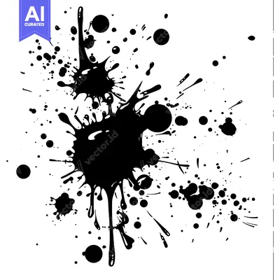 Aset premium populer: Abstract Black Ink Splatter Pattern