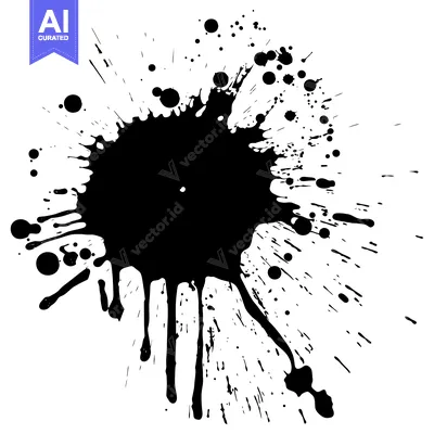Aset premium populer: Abstract Black Ink Splatter on White Background