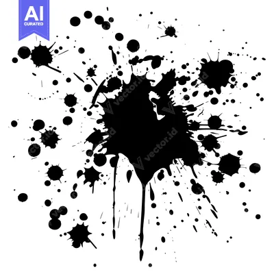 Premium design asset: Black Ink Splatter on White Background