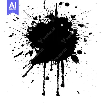 Premium design asset: Black Ink Splatter on White Background
