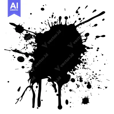 Popular premium asset: Black Ink Splatter on a White Background