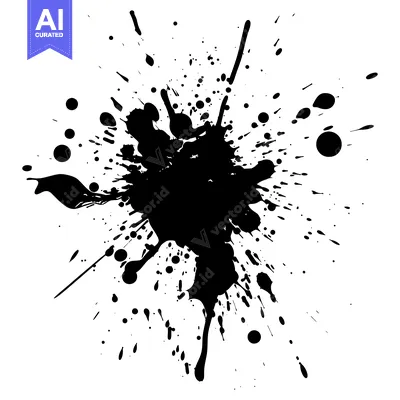 Premium design asset: Black Ink Splatter on a White Background