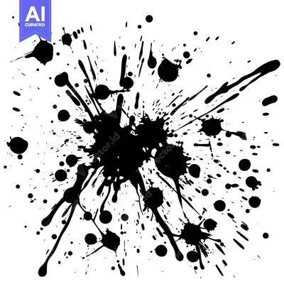 Aset premium populer: Abstract Black Ink Splatter on White Background