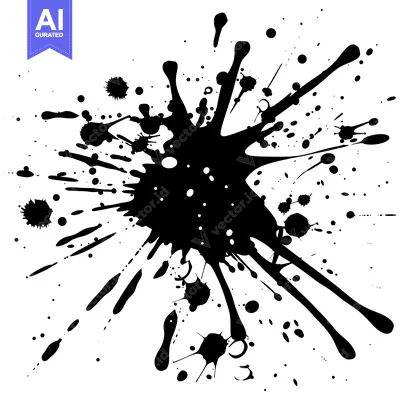 Popular premium asset: Black Ink Splatter on a White Background
