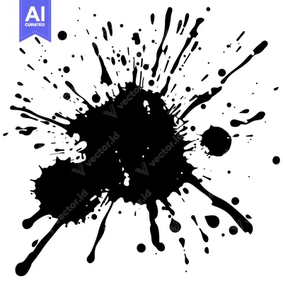 Premium design asset: A Black Ink Spatter with Radial Sprays