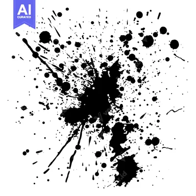 Aset premium populer: Black Ink Splotches on a White Background