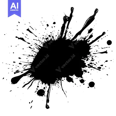 Popular premium asset: Black Ink Splotch with Irregular Edges and Droplets