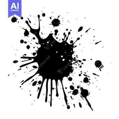 Popular premium asset: Black Ink Splatter on White Background