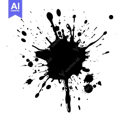 Popular premium asset: Black Ink Splashes on a White Background