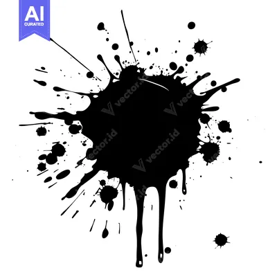 Aset premium populer: Abstract Black Ink Splatter on White Background