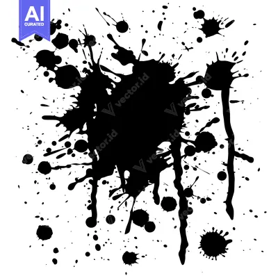 Black Ink Splatter on White Background